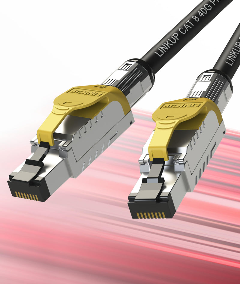 LINKUP Cat8 Ethernet Cable | 40Gbps 2GHz high-speed LAN, RJ45 connectors, for gaming and desktops, back-compatible with Cat5/6/7 Black 3.3ft