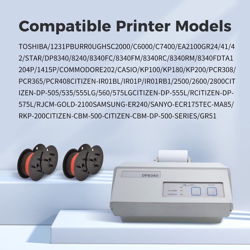Porelon 11216 myCartridge Replacement for GR24 Porelon 11216 Universal Twin Spool Calculator Ribbon Compatible with NuKote BR80c Dataproducts R3027 Sharp El-1197 P-III Printer (Black/Red,12 Pack) GR24-12P