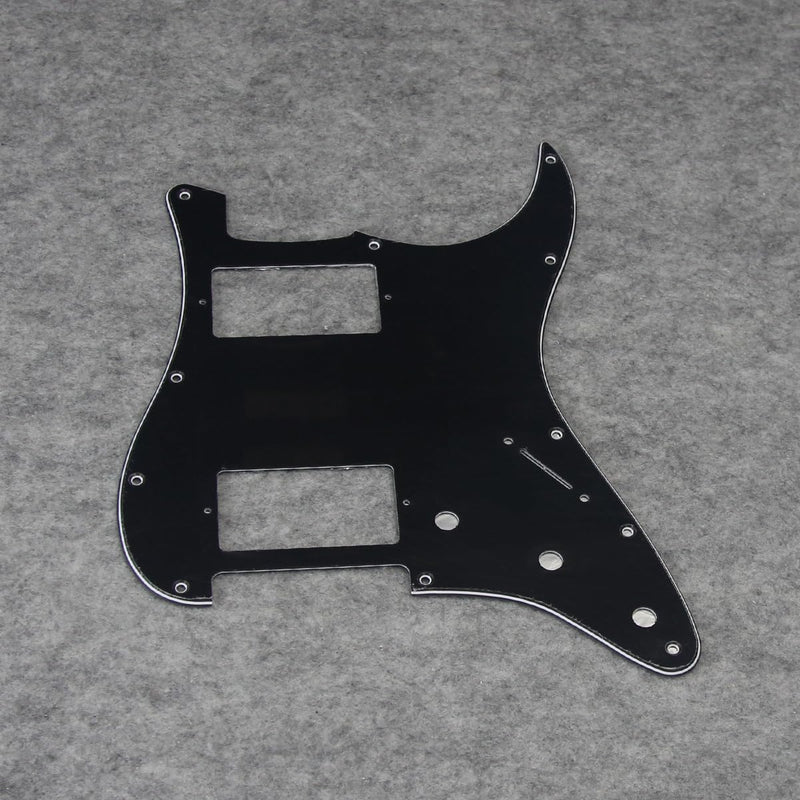 [AUSTRALIA] - FLEOR 3Ply Black HH Pickguard 11 Holes ST Guitar Pick Guard Backplate Screws Set 