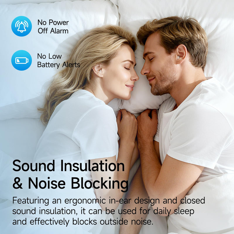 Sleep Earbuds Bluetooth 6.0, Mini Sleep Earbuds for Side Sleeper | Wireless Hidden Earbuds with LED Screen for Small Ears Sleeping / Working / Relaxing(Beige) Beige
