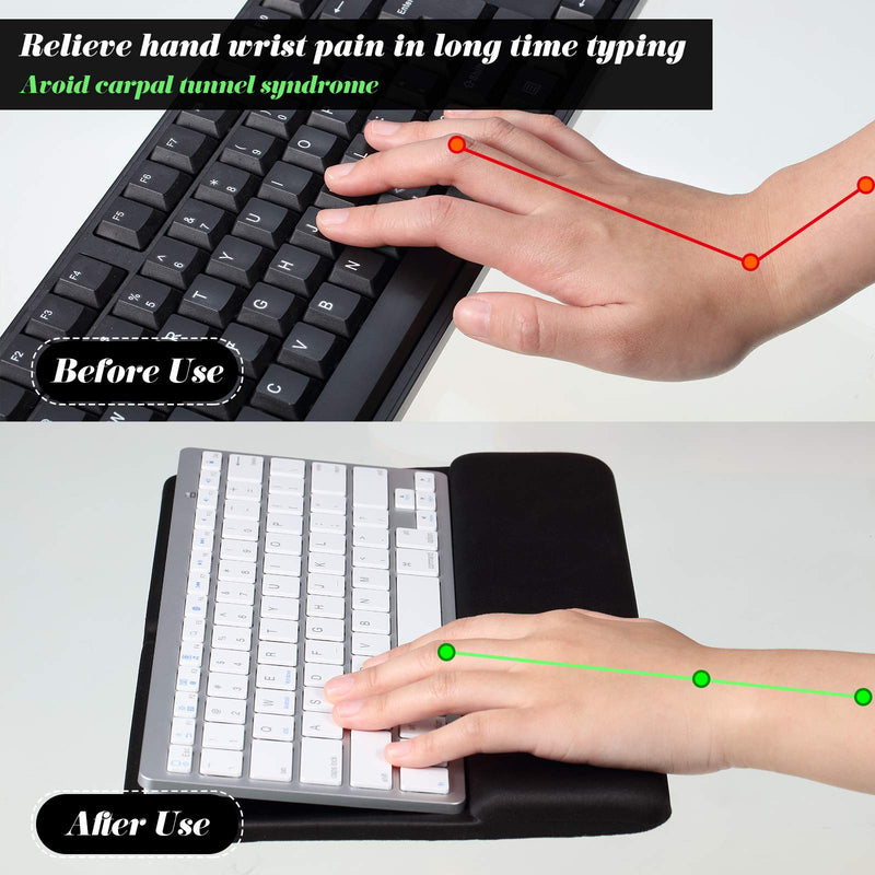 Keyboard Wrist Rest for Magic Keyboard Pad Wrist Rest Stand Compatible with Wireless Magic Keyboard 2 (MLA22L/A) for Easy Typing (Grey) (Black)