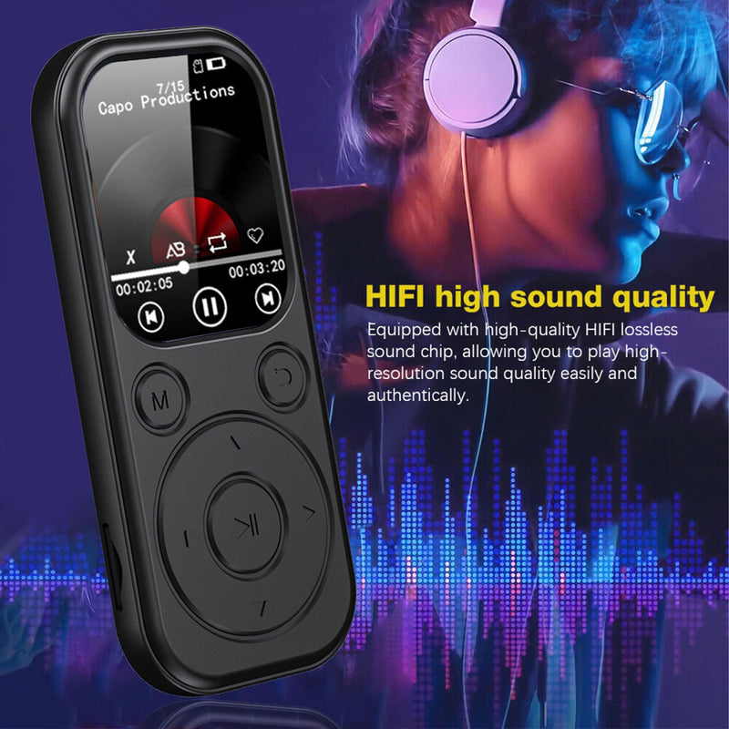 [AUSTRALIA] - MP3 Player with Bluetooth 5.4, HiFi Sound Quality Portable Music Player with 2.01 Inch Screen, Rechargeable Digital Music Battery Powered, Support up to 128GB (Without Small Without Small Memory Card 