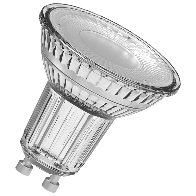 OSRAM LED Star Value PAR16 Value Pack of 6 Bulbs, Replaces Conventional 50 W Reflector Bulbs, Warm White (2700 K), 4.3 W, GU10 Socket, Filament Glass, Not Dimmable, White 50W-Ersatz 36° beam angle