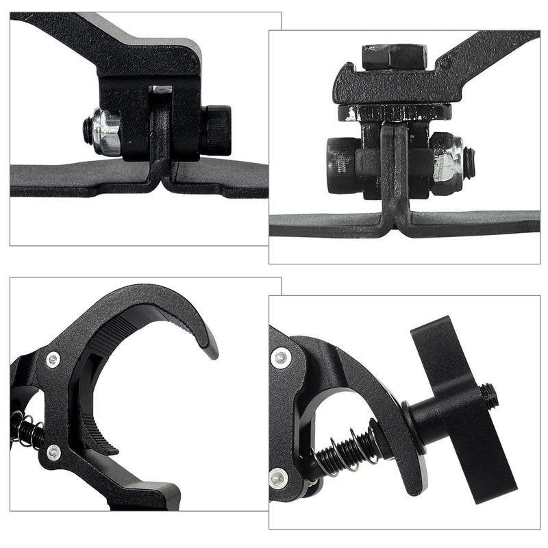 2Pcs Stage Light Clamps, Adjustable Stage Hook Clamp, Theatre Heavy Duty Clamp Stage Light Clamp, Anti-skid Rotation Lighting Fixture Truss Clamp for Spots Lights Stage, Style A Black