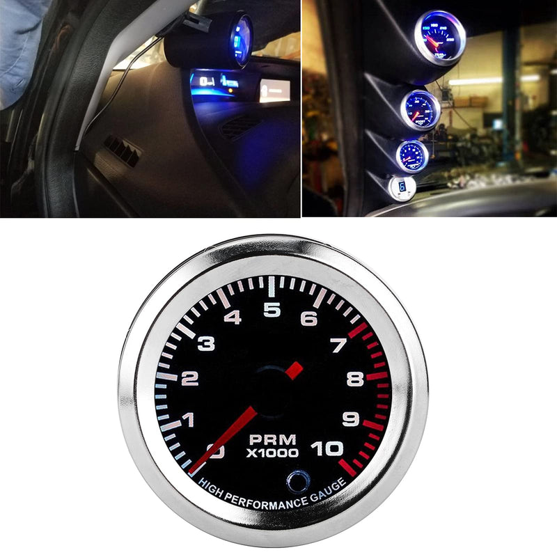 [AUSTRALIA] - RPM Tachometer, 2in 10,000 RPM 7 Color LED Shift Light Tachometer Gauge for 4, 6, 8 Cylinder Gas Engines 