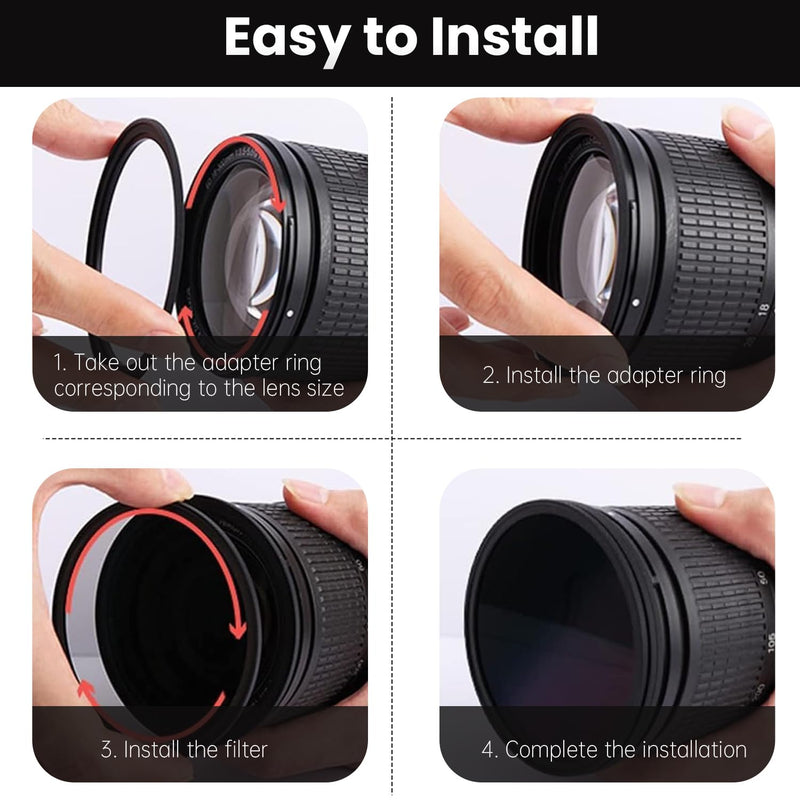 [AUSTRALIA] - Metal Step Up Ring Filter Adapter - 95mm to 105mm - Metal Ring Step Up Rings Adapter Filter Compatible with All 105mm UV, CPL, ND, Lens Hood, Threaded Lens ect 