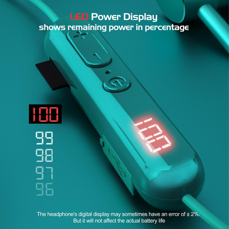 200H Playback Time Neckband Bluetooth Headphones, in Ear Wireless Earphones with Digital Display, Bluetooth 5.3, Game Mode, 7 EQ Modes, Support TF Card, Multi-point Connection, USB-C Fast Charging X9