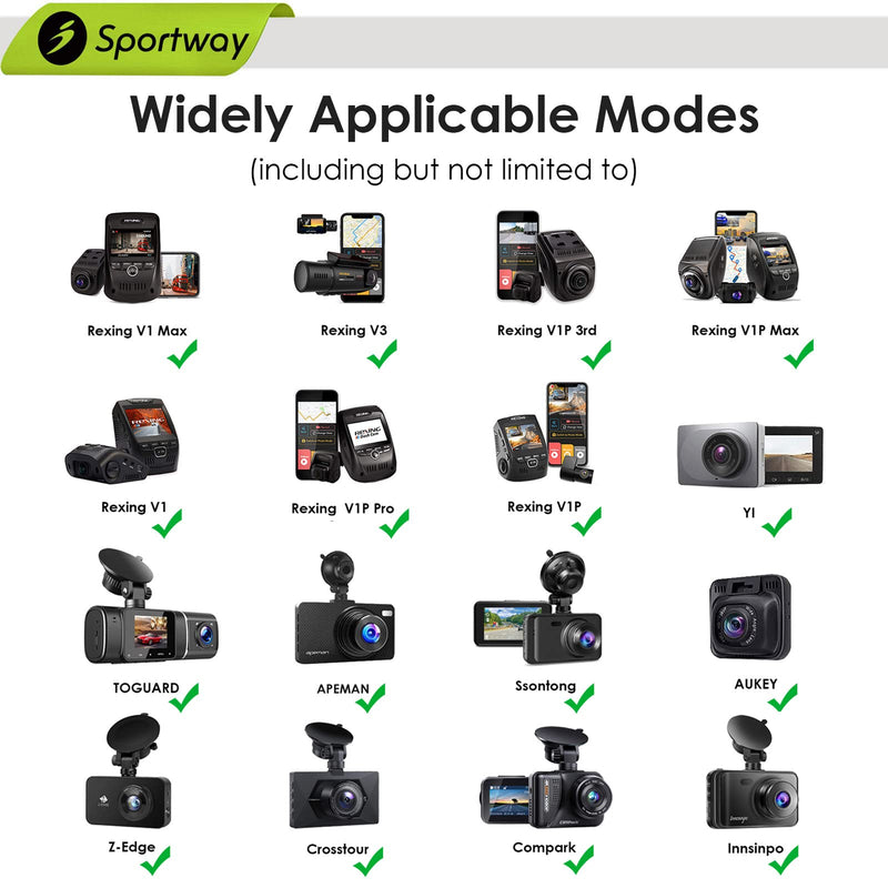 S40 Dash Cam Suction Mount (3rd Gen) with10pcs 360 Rotating Joints Compatible for Rexing, Old Shark, Yi, TOGUARD, Compark, Kingslim, Crosstour and Most Dash Cameras, DVR, GPS