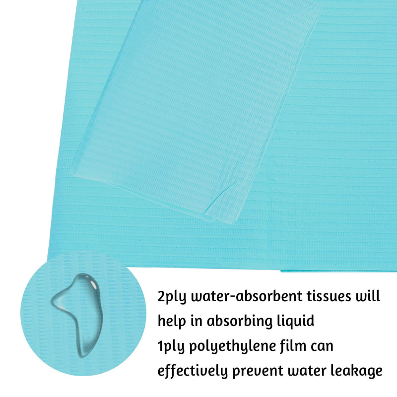 Rayyl Dental Bibs Blue Pack of 50 Disposable Waterproof Tattoo Bibs Tattoo Tablecloths Clean Pad Clean Tattoo Tray Tattoo Accessories Blue-50pcs