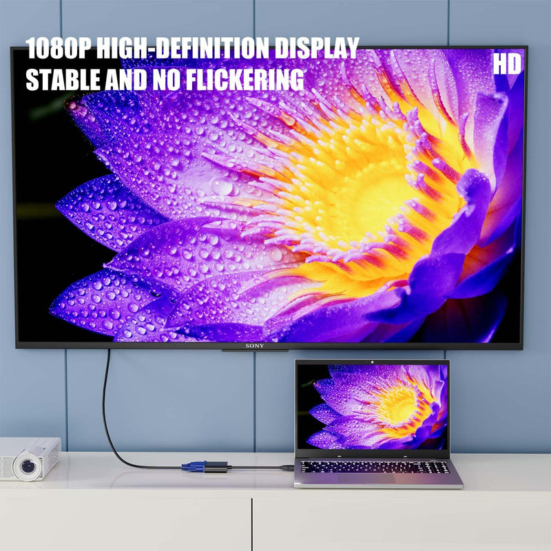 [AUSTRALIA] - HDMI to VGA, Gold-Plated HDMI to VGA Adapter (Male to Female) Contain 3.5mm Audio Port and Power Supply Port Computer, Desktop,Laptop,PC,Monitor,Projector,HDTV,Roku,Xbox,Support 4K 1080P 