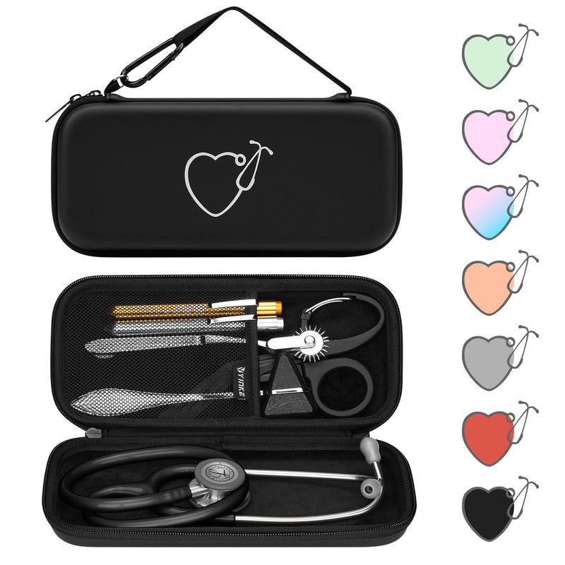 Yinke Stethoscope Bag for 9M Littmann/MDF/ADC Stethoscope Nurse Accessory for Emergency Paramedics Small and Portable Shockproof for Travel Fits Medical Scissors Reflex Hammer Pen Light Black Optimization