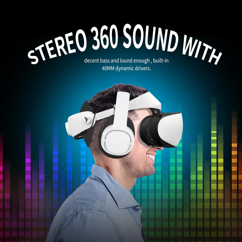 Globular Cluster PH2 Stereo VR Headphones for PS VR 2 | Clip On Design Easy to Install/Remove,Looks Tidy with Cable Router, More Comfortable Than in-Ear Buds,75x90mm Earmuffs,White