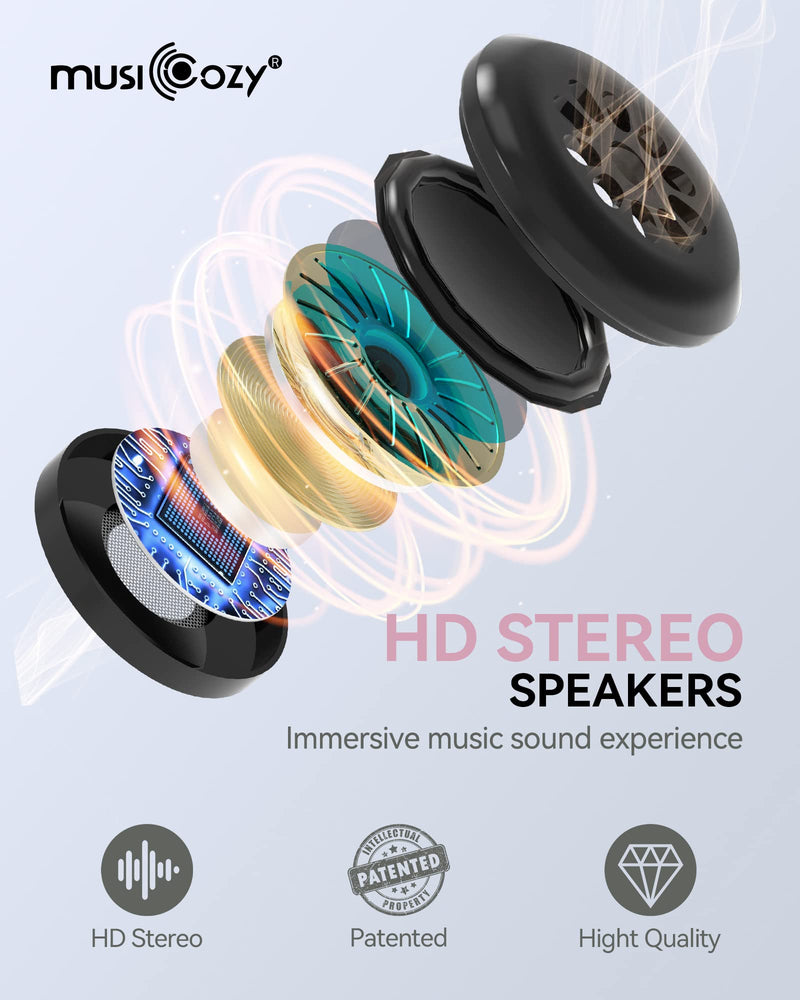 MUSICOZY Sleep Headphones Bluetooth 5.4 Headband Breathable Sleeping Headphones Sleep Mask, Wireless Eye Mask Sleep Earbuds for Side Sleepers Men Women Office Air Travel Cool Tech Gadgets Gifts 2 Pcs