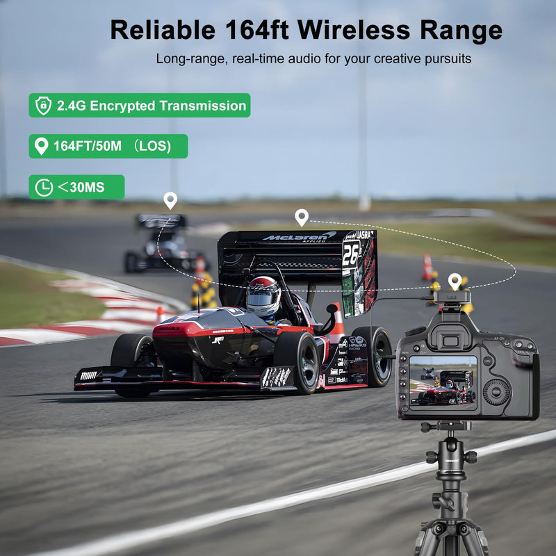 Wireless Lavalier Microphone for iPhone 16/15/14,Android,Camera,ipad and Laptop,Small iPhone Mic for Video Recording,TikTok,Noise Cancelling,48KHz/24Bit,10H Battery Life-K63