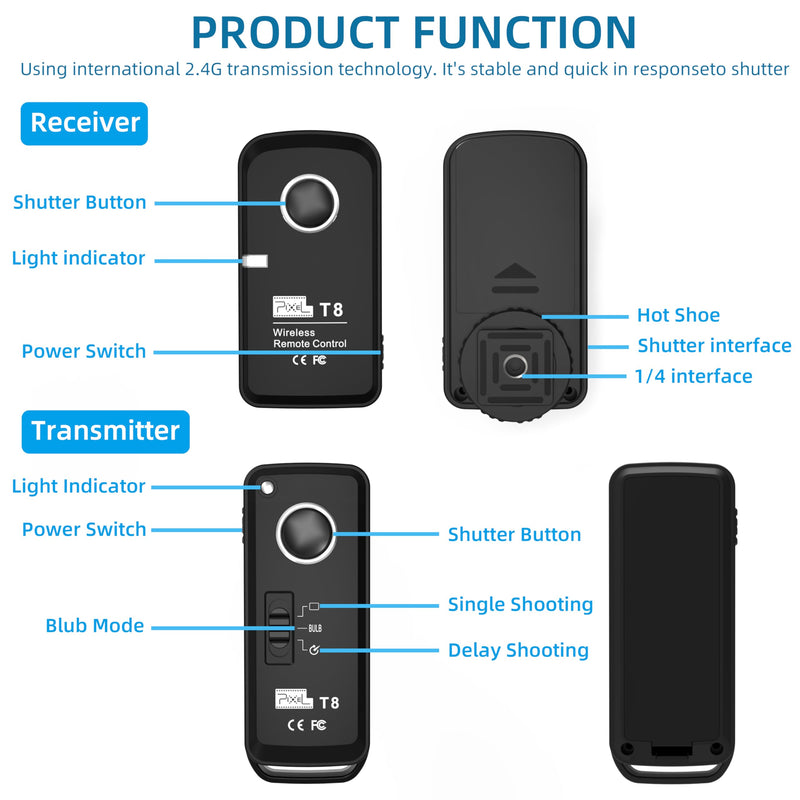 [AUSTRALIA] - Remote Shutter Release for Sony Wireless Remote for Camera S1/S2 Compatible with Sony a7, a7II, a7IV, a6000, a6300, a6400, a6500, a77, a77M2, a99, a580, a560, a550, RX10M2 