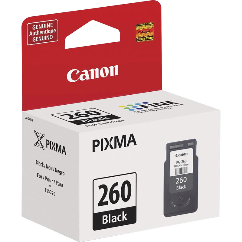 Canon PG-260 Black Ink Cartridge, Compatible to TR7020, TS6420, and TS5320 1 Count (Pack of 1)