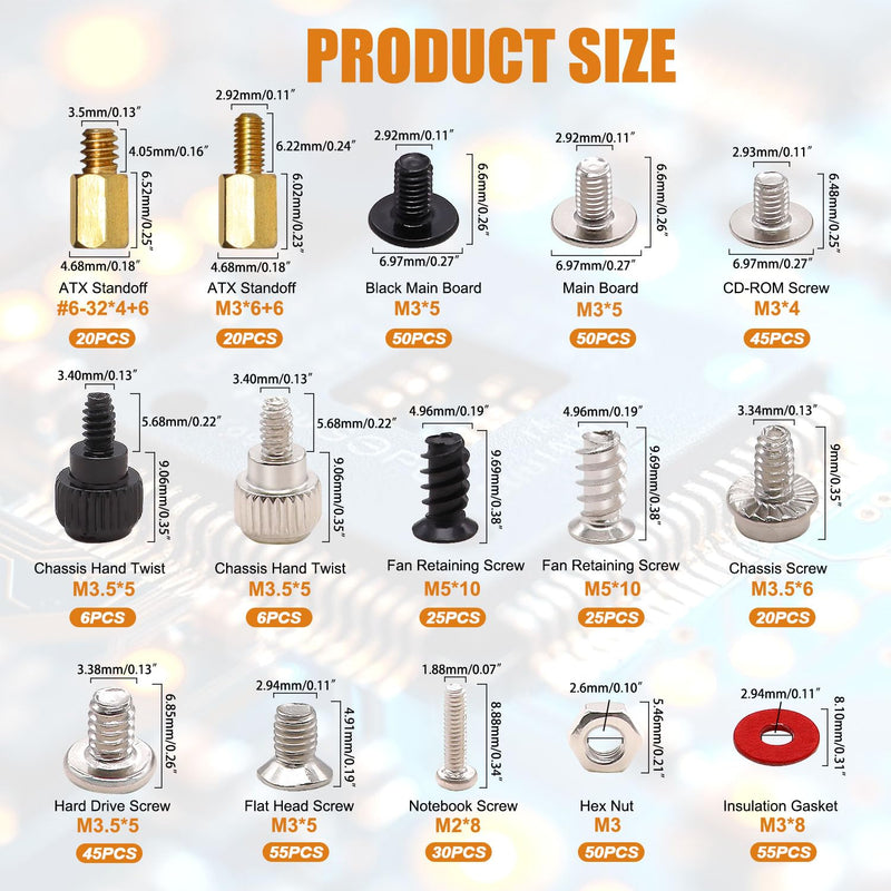 mankk 23 Sizes M.2 Computer Screws Motherboard Screws and 502PCS Computer Screws