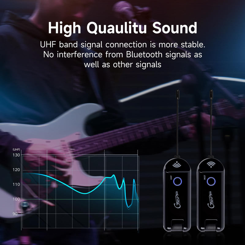 [AUSTRALIA] - MOOER GWU4 UHF Wireless System Transmiter Reciever, 4 Channels Rechargeble for Electric Guitar, Instrument, Bass, Amp black 