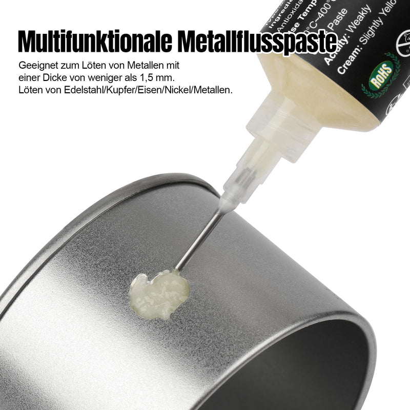 BEEYUIHF Stainless Steel Flux Paste Soldering, 30 ml Multifunctional Metal Soldering Paste Flux for Battery, Nickel, Copper, Nickel, Galvanized Sheet, Solder Flux Paste #4910