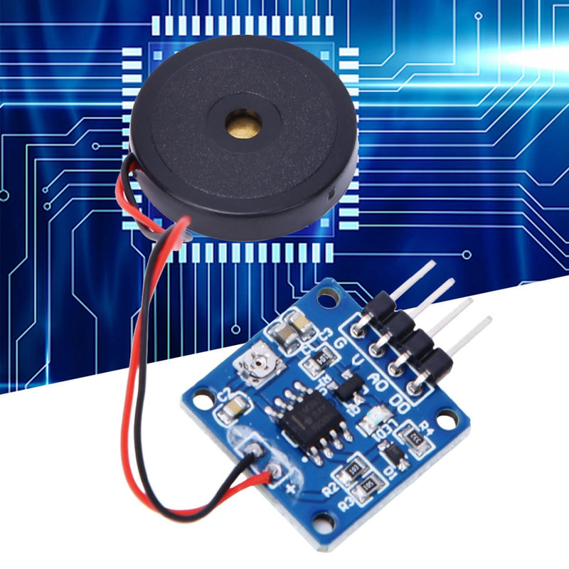 [AUSTRALIA] - Vibration Switch Module 5.0V DC AD/DO 0.8 x 0.8 Inch Piezoelectric Vibration Tapping Sensor Module 