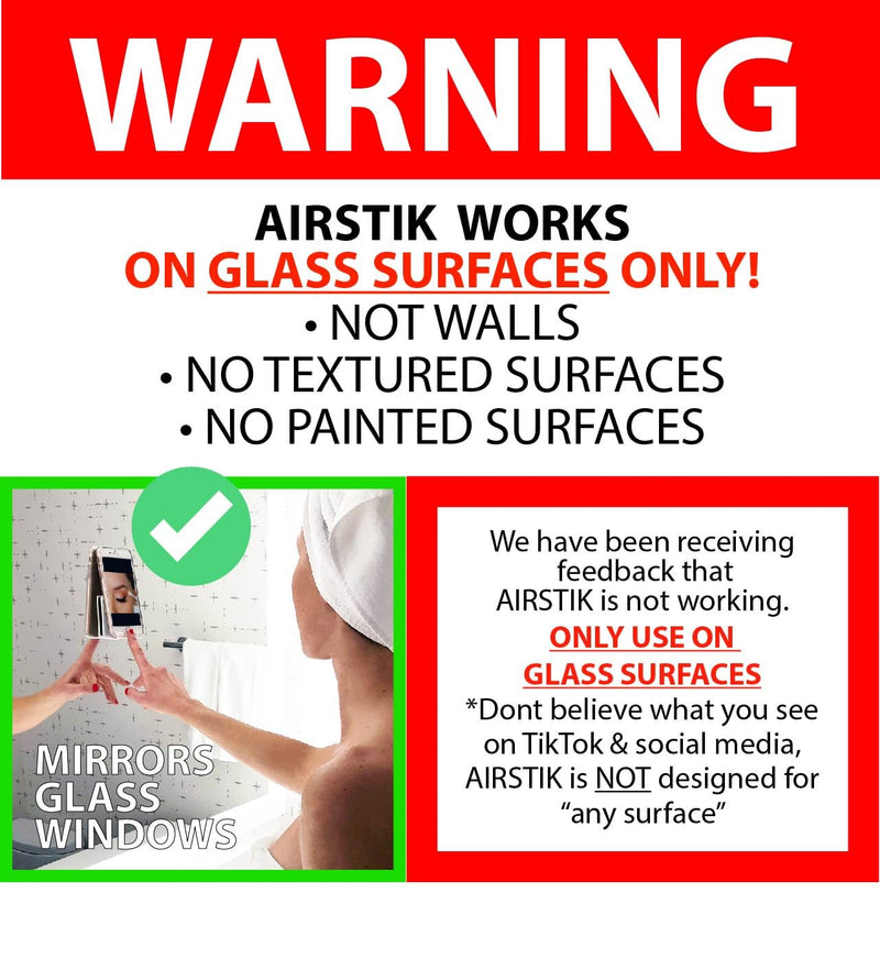 AIRSTIK Cradle Glass Mount Phone Holder Reusable TikTok Facetime Compatible with iPhone iPad Cell Phone for Bathroom Kitchen Shower Dorm Office Made in USA Glass, Mirrors, Windows (White) White