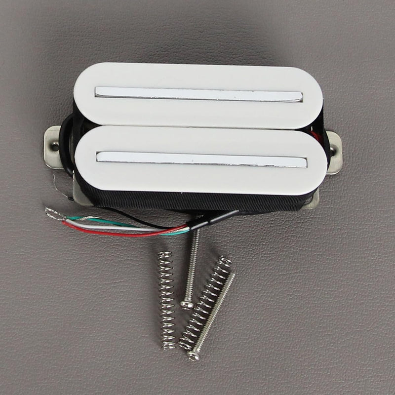 FLEOR High Output Bridge Pickup Hot Dual Rail Humbucker Pickups Ceramic Electric Guitar Pickup Humbucker, White White,14-15K