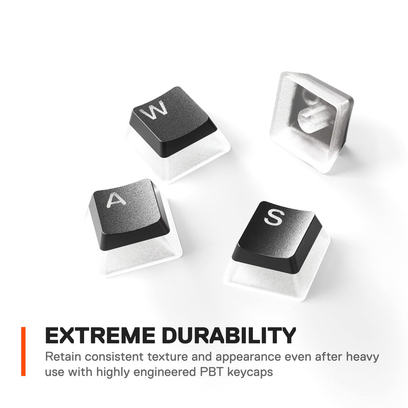 SteelSeries PRISMCAPS - Double Shot Pudding-Style Keycaps - Durable PBT Thermoplastic - Compatible with a Wide Range of Mechanical Keyboards - Black