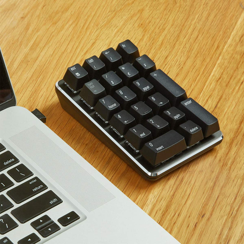 Mechanical Numeric Keypad GATERON Red Switch 2.4G Wireless Gaming Keypad 21 Keys Mini Numpad Portable Keypad Extended Layout Black Magicforce by Qisan