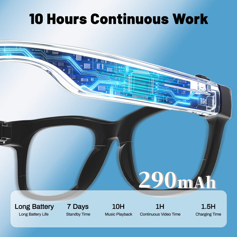 AI Smart Glasses, 8MP Camera Glasses and Audio, AI Translation Sunglasses for Men & Women, Bluetooth Glasses with Voice/Calling, 8 Hours of Music, Photochromic Lenses Photochromic:Transparent to Gray