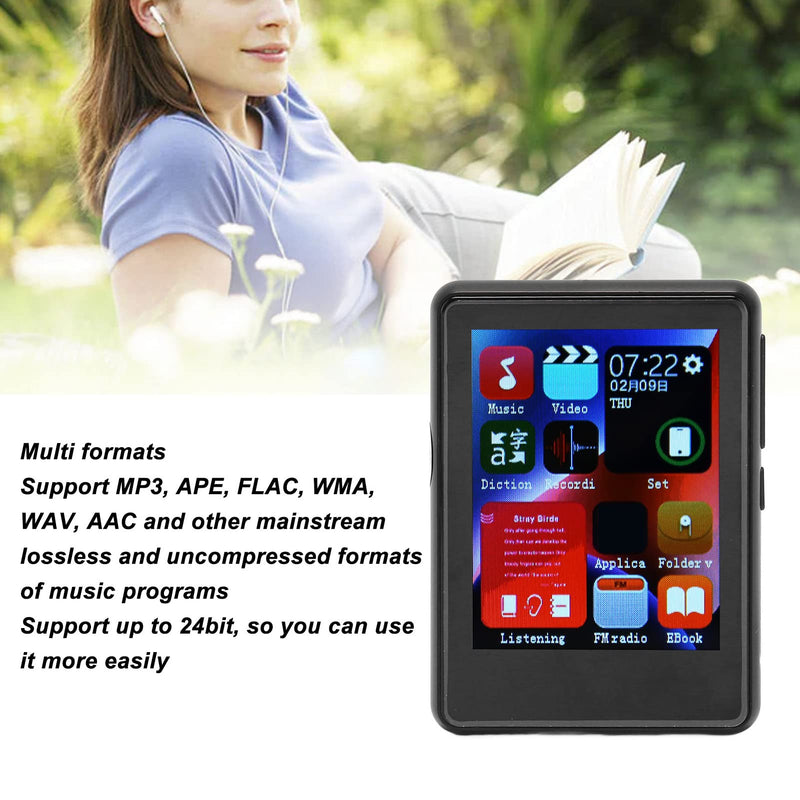 [AUSTRALIA] - Bluetooth MP3 Player with Full, HiFi Stereo Music Player with FM Radio, E Book, Recording, Portable Music Device with Headphones Support up to 256GB (Black) 