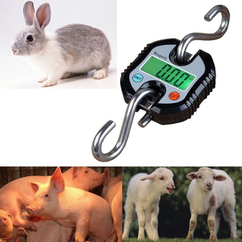 [AUSTRALIA] - Digital Hanging Scales Portable Heavy Duty Crane Scale 150 kg 300 lb 2 AAA Batteries(Not Included)) (Black) Black 