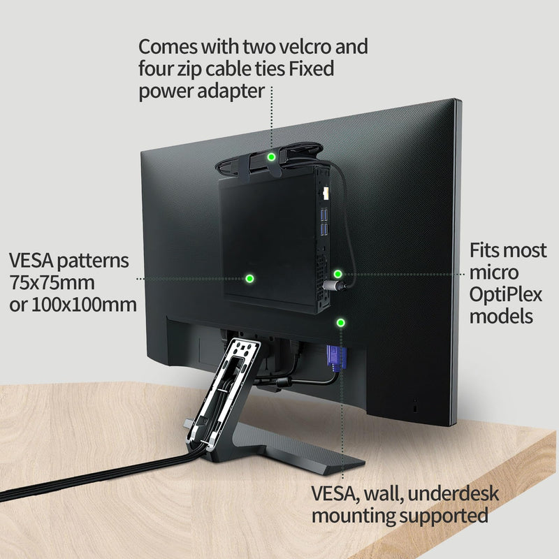 2 Pack Mini PC Mount Compatible with Lenovo ThinkCentre Tiny | Wall VESA and Under Desk Mount for Lenovo ThinkCentre Tiny Desktops M600 M700 M710Q M715q M720Q M800z M900 M910Q 2