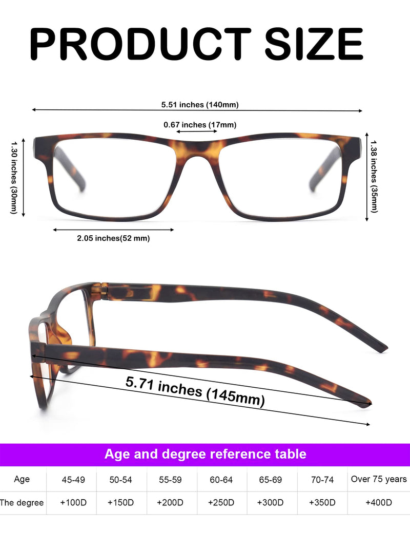 Reading Glasses for Men Women, Spring Hinge Readers Glasses, Blue Light Blocking Lens Eyeglasses SR20523 4 Pairs Mix 1.75 x