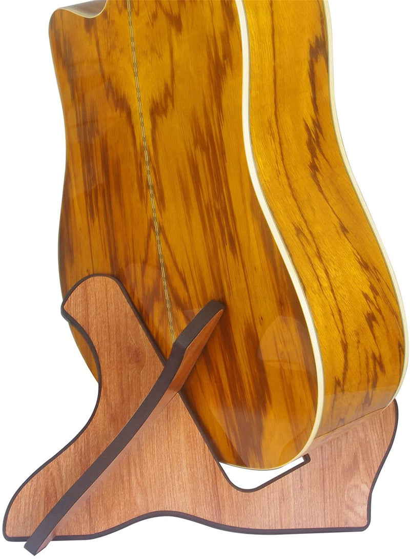 Miwayer Guitar Stand Wood Thickened Universal, with 0.12 Inch Soft Leather Ddge, Safe Non-Slip Portable Stringed Wooden Guitar Rack, Used for Acoustic, Classical, Electric Guitar, Bass Brown