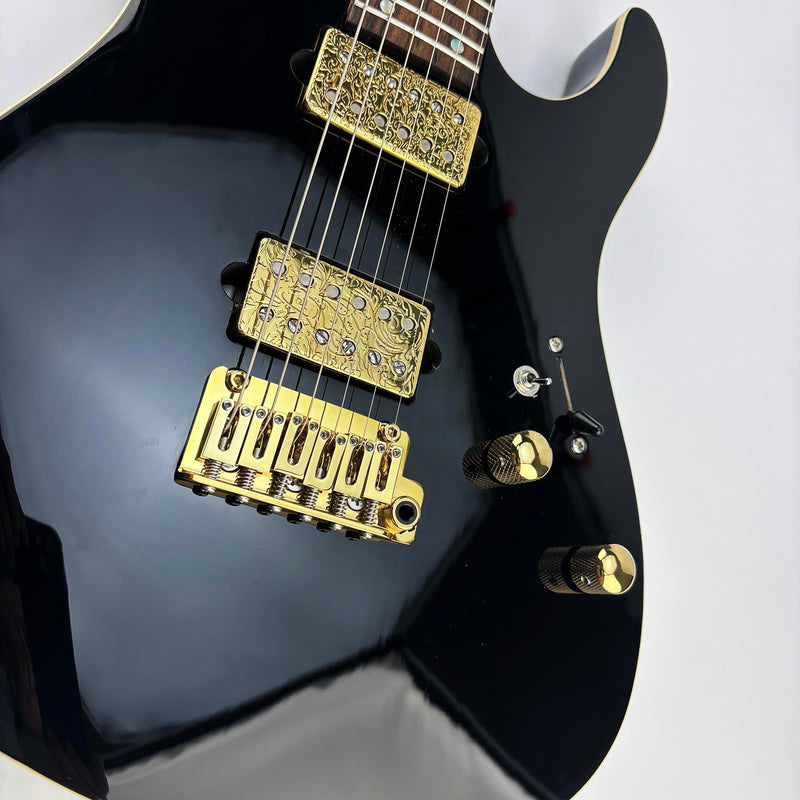 10.5mm Electric Guitar Bridge Zinc Alloy Saddles Block Stainless Steel Plate 6 String 2 Point Tremolo Bridge Compatible with Stratocaster Strat Electric Guitar Replacement Parts Gold