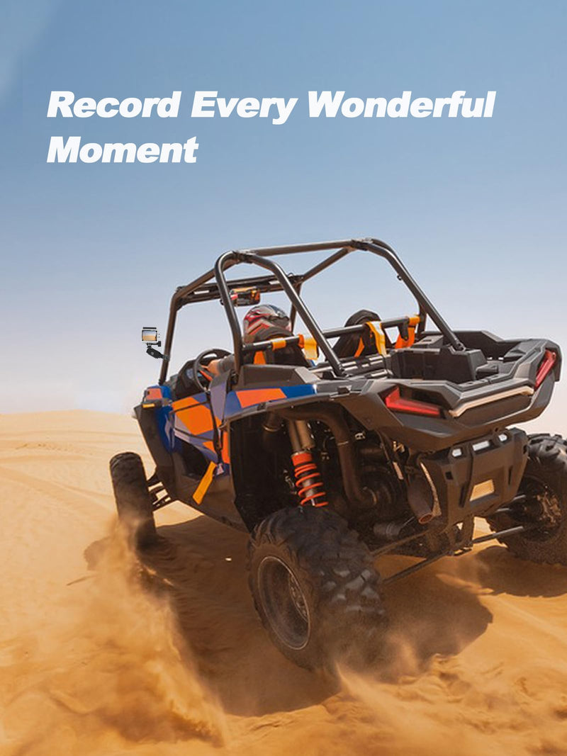 UTV Camera Mount for 1.75"-2" Roll Bars - Compatible with GoPro, Mevo Start & More - Easy to Install Action Camera Accessories on Polaris RZR, Can Am - Durable Alu Alloy Made & 360° Rotation