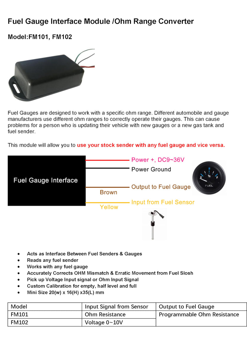 ELING Ohm Signal Invertor Fuel Gauge Convertor Acts as Interface Between Level Tank Sender & Gauge for All Level Gauge and Sensor