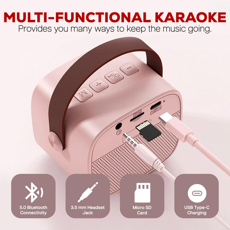 Mini Karaoke Machine Gift for Kids – Portable Karaoke System with 2 Mini Microphone for Girls – Fun and Easy to Use – Perfect for Parties and Sing-Alongs