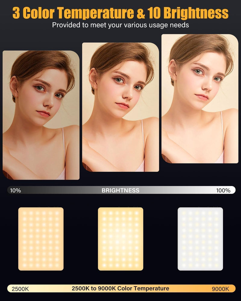 [AUSTRALIA] - Phone Light, Selfie Light for iPhone, High Power Rechargeable RGB Light for Video Recording, Upgraded Adjustable Multi Mode Retractable Clip Portable Light, TikTok, Makeup, Content Creator Light Black 