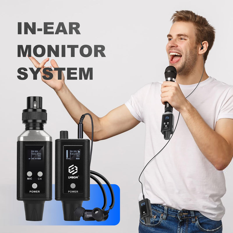 A9 UHF Wireless in-Ear Monitor Pro System Transmitter and Beltpack Receiver for Studio, Band Rehearsal and Live Performance (A9-1) (A9-1-BK) A9-1-BK