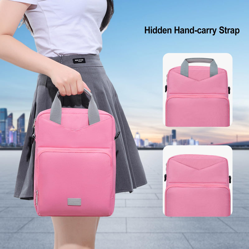 9-11 Inch Tablet Bags for Women, Padded Carrying Sleeve Case for iPad Pro 11 (2022-2018), iPad 10.9 (10th Gen), iPad Air (5/4th Gen), Galaxy Tab S9/S8 (Pink) Pink