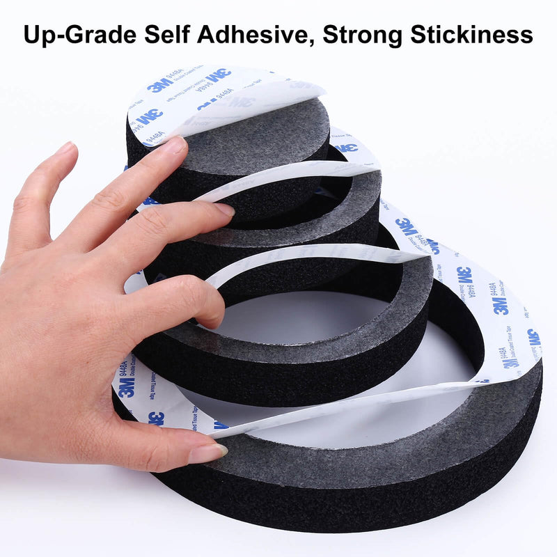 6.5" Foam Speaker Enhancer, 4PCS Self Adhesive Car Door Speaker Foam Rings, Car Door Speaker Fast Rings, 6.5" Speaker Baffle, Universal High Rebound Sponge Bass Blocker Kit for Stereo Audio Speaker