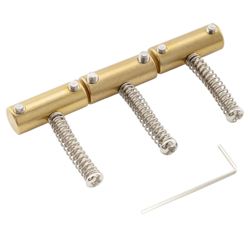 Wilkinson WTB 10.8mm Brass Compensated Guitar Telecaster Bridge Saddles Barrel-Style Saddles Set for Fender Vintage Tele Bridge Electric Guitar Replacement Parts(Set of 3)