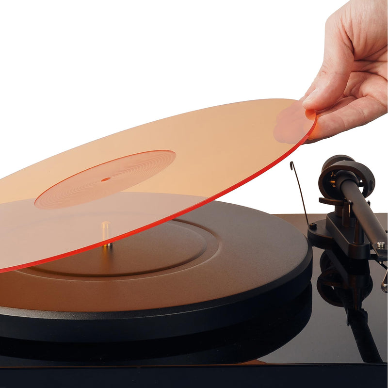 [AUSTRALIA] - Hudson Hi-Fi Acrylic Turntable Mat – 11.75” Anti-Static Turntable Slipmat with Label Recess – 1/8” Thick Acrylic Platter Mat for Vinyl LP Record Players – OrangeLit 