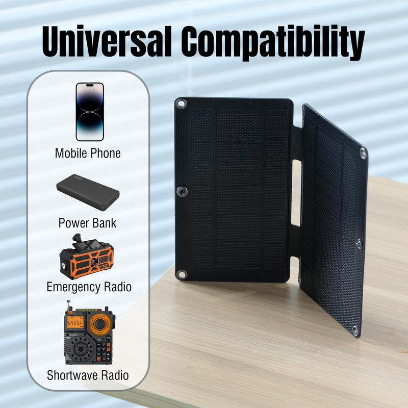 [AUSTRALIA] - Raddy SP4 4W Portable Solar Panel, 5V 0.8A Foldable Solar Panels Emergency Kit for Outdoor, Compatible with All Weather Radios SW10 SH-905 SW5 SL10 