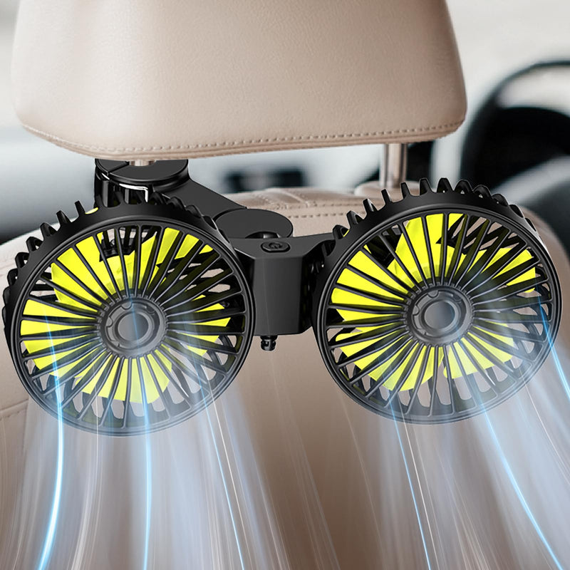 Dealswin USB Single Head Car Fan and USB Dual Head Car Fan for Backseat for Kids