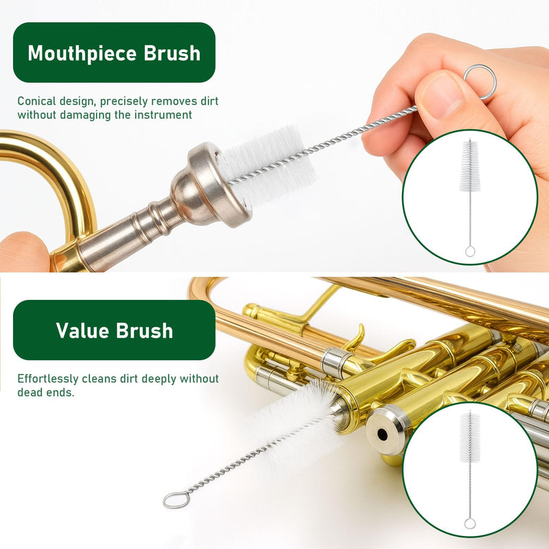 [AUSTRALIA] - 12pc Trumpet Cleaning Kit - Powerful Clean and Restores Smooth Valve Action, Maintain Trumpet and Sound Quality, Ideal Gift for Musicians 