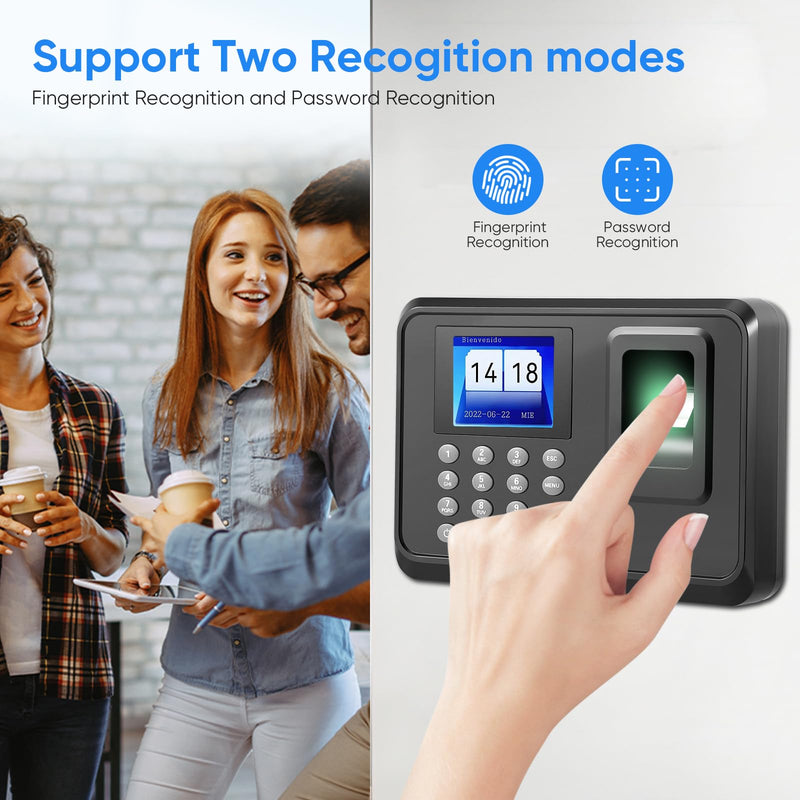 Time recording for small businesses, no network required, working time recording with auto calculation function, stamp clock, time recording with fingerprint