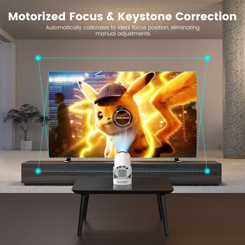 [AUSTRALIA] - Mini Projector with WiFi and Bluetooth, Portable Projector 4k 1080P Support 5w Sound Base Speaker, 170 ANSI, Android 11, Auto Vertical Keystone Smart Proyector for Home Bedroom Outdoor, HY300 Ultra 