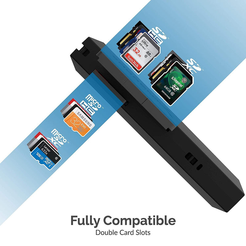 SABRENT SuperSpeed 2-Slot USB 3.0 Flash Memory Card Reader for Windows, Mac, Linux, and Certain Android Systems - Supports SD , SDHC , SDXC , MMC / MicroSD , T-Flash [Black] (CR-UMSS) 2-Slot USB A
